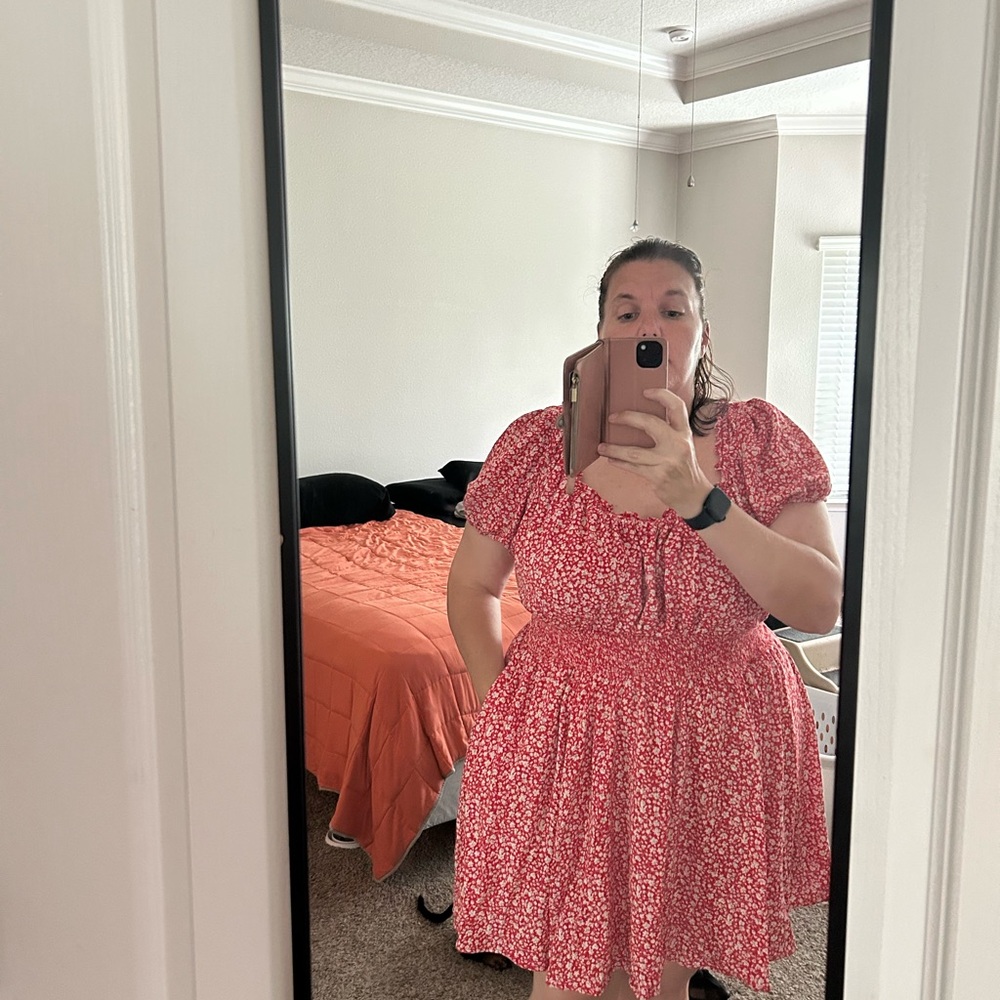 Floral Red Dress Romper